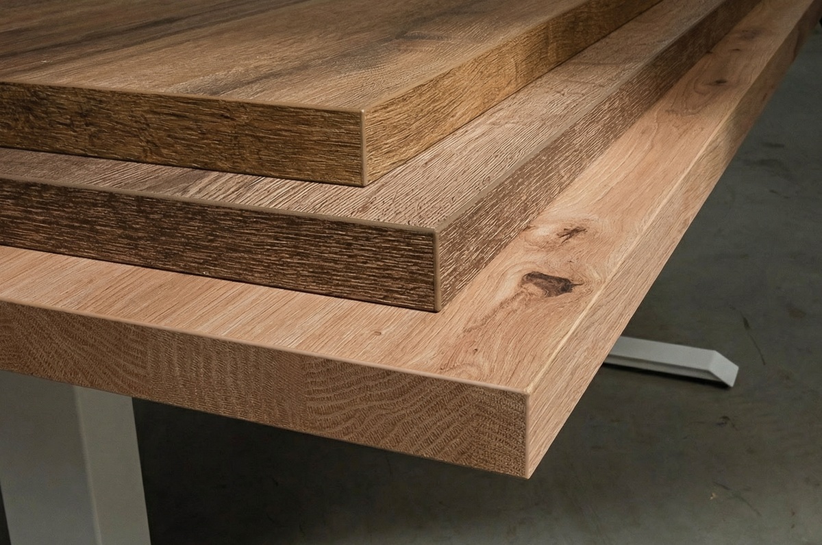 Wie dick sollte eine Tischplatte sein? 18, 25 oder 38 mm im Vergleich