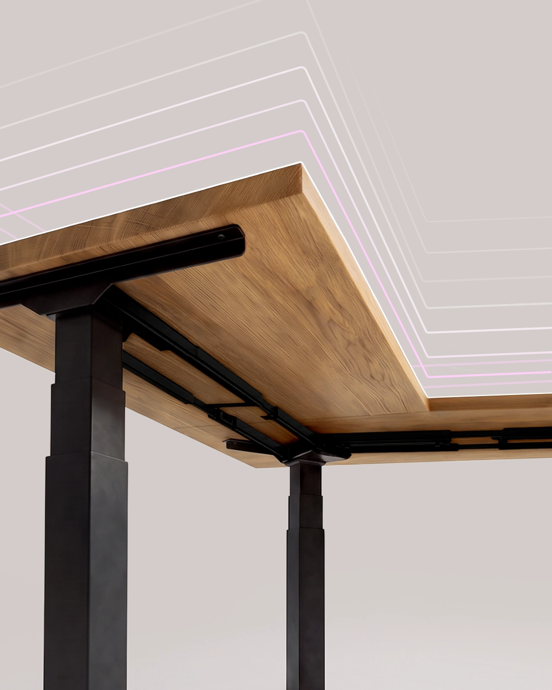 H&ouml;henverstellbarer Schreibtisch L-Form Liftor L
