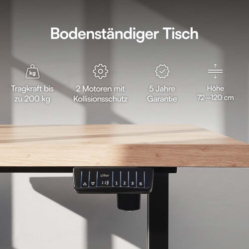 Bedienfeld mit Memory-Funktion beim höhenverstellbaren Schreibtisch Liftor