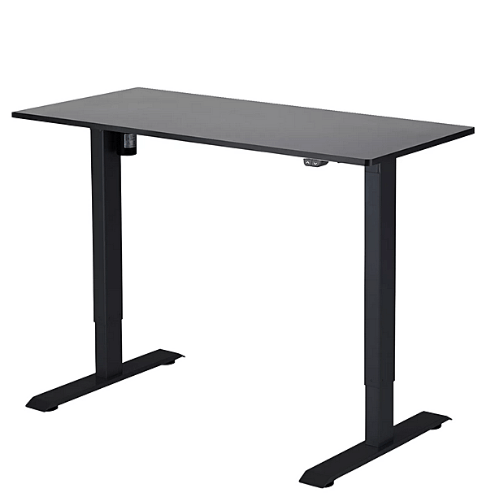 Höhenverstellbarer Tisch 1180x600x18 mm, Tischplatte schwarz, 2-Segment Tischgestell schwarz