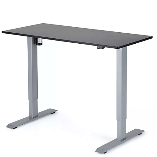 Höhenverstellbarer Tisch  1180x600x18 mm, Tischplatte schwarz, 2-Segment-Tischgestell grau